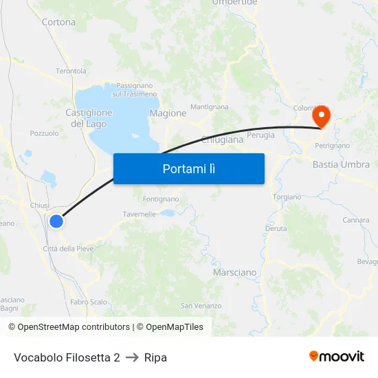 Vocabolo Filosetta 2 to Ripa map
