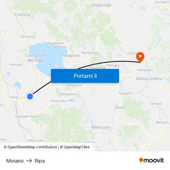 Moiano to Ripa map