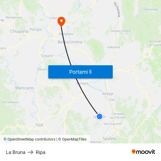 La Bruna to Ripa map