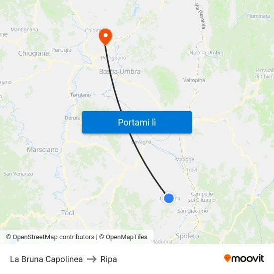 La Bruna Capolinea to Ripa map