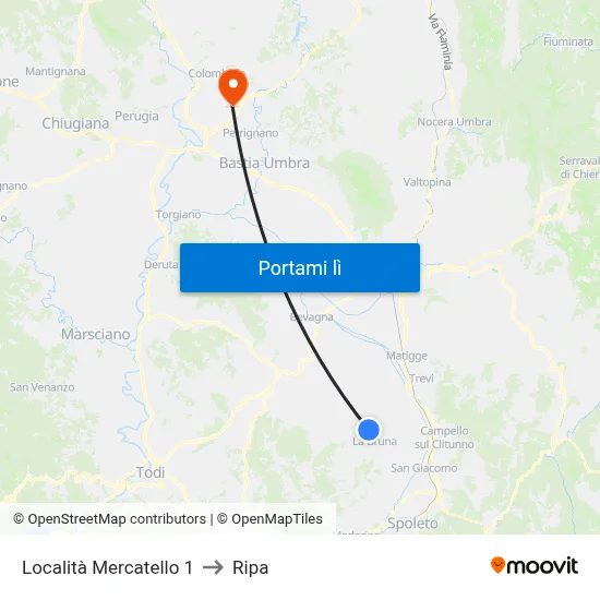 Località Mercatello 1 to Ripa map