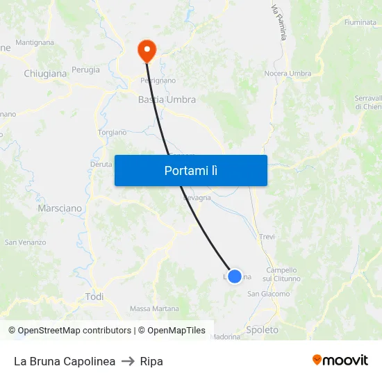 La Bruna Capolinea to Ripa map