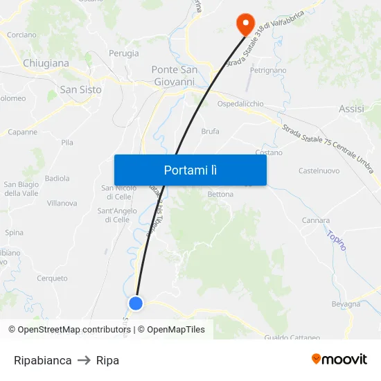 Ripabianca to Ripa map