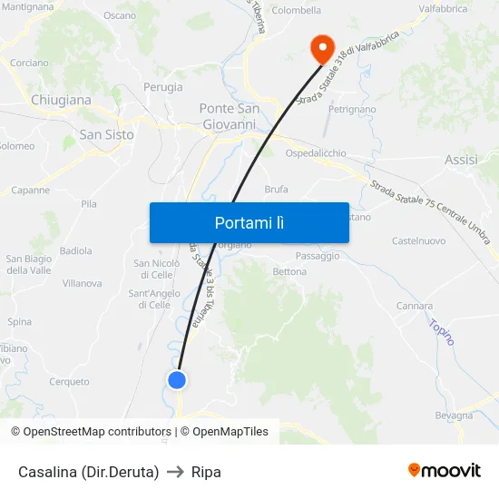 Casalina (Dir.Deruta) to Ripa map