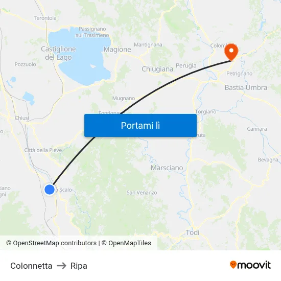 Colonnetta to Ripa map