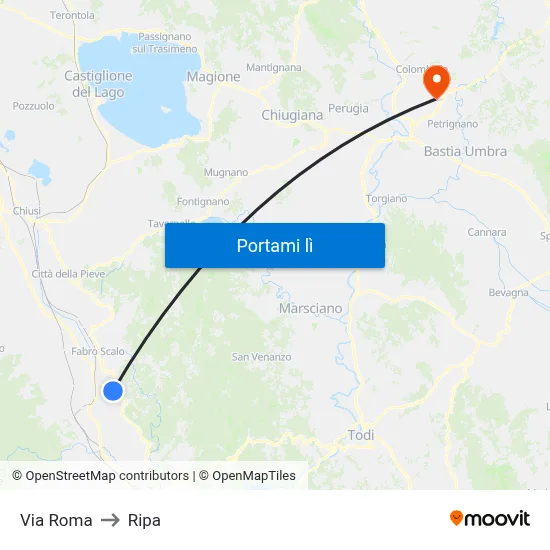 Via Roma to Ripa map