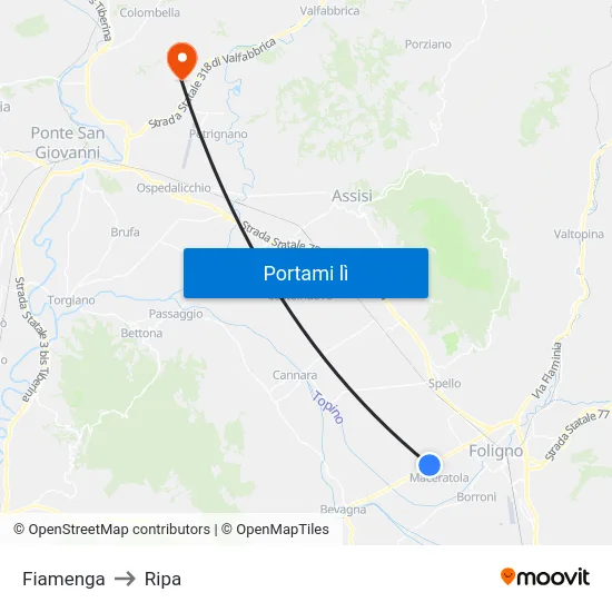 Fiamenga to Ripa map