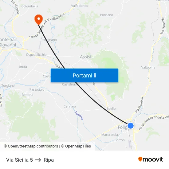 Via Sicilia 5 to Ripa map