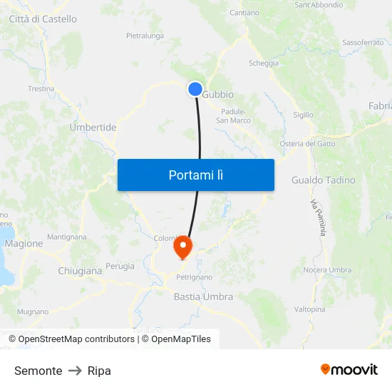 Semonte to Ripa map