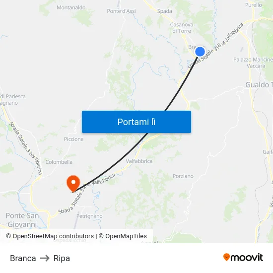 Branca to Ripa map