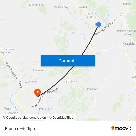 Branca to Ripa map