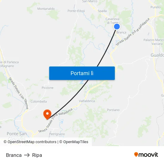 Branca to Ripa map