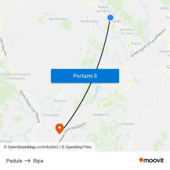 Padule to Ripa map
