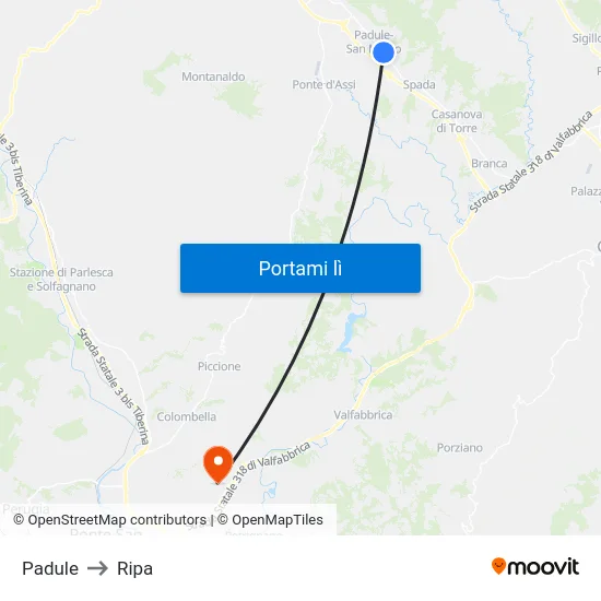 Padule to Ripa map