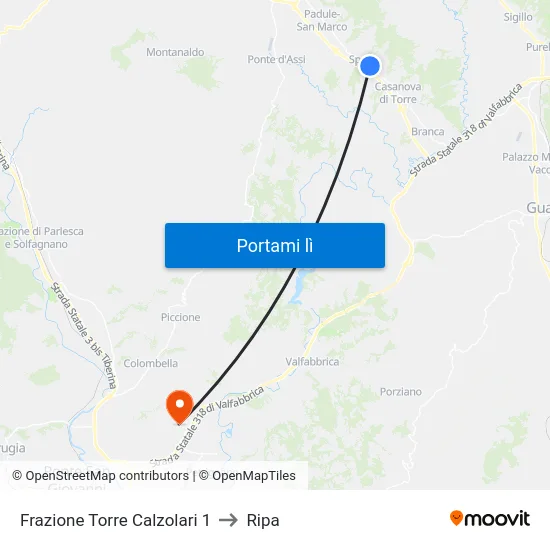 Frazione Torre Calzolari 1 to Ripa map