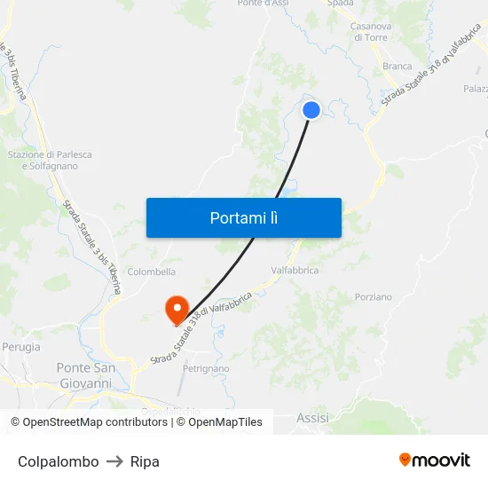 Colpalombo to Ripa map