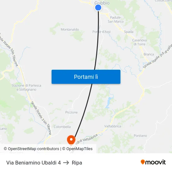 Via Beniamino Ubaldi 4 to Ripa map