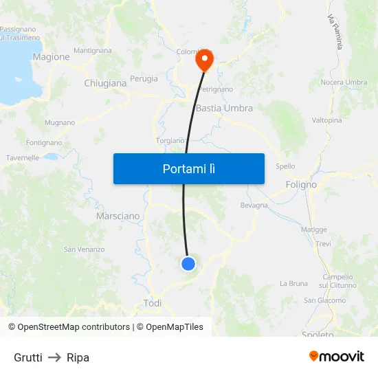 Grutti to Ripa map