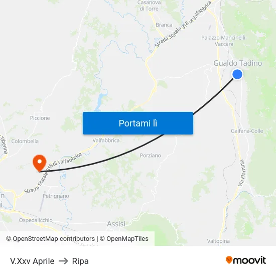 V.Xxv Aprile to Ripa map