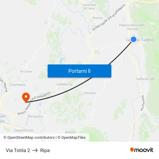 Via Totila 2 to Ripa map