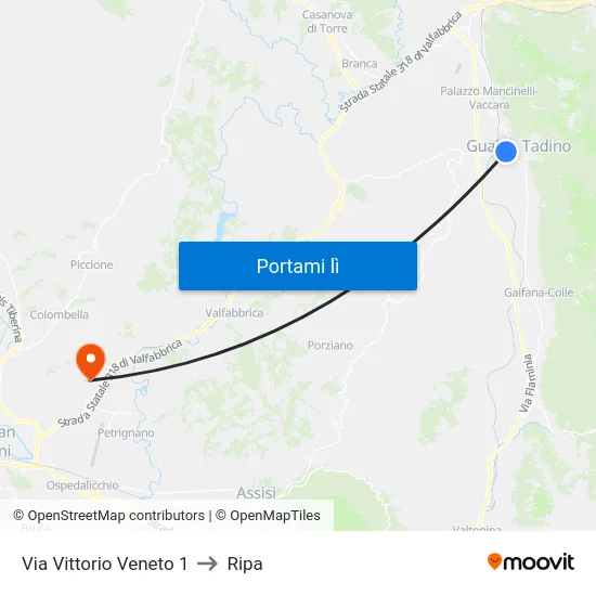 Via Vittorio Veneto 1 to Ripa map