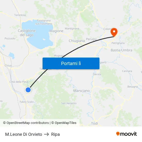 M.Leone Di Orvieto to Ripa map