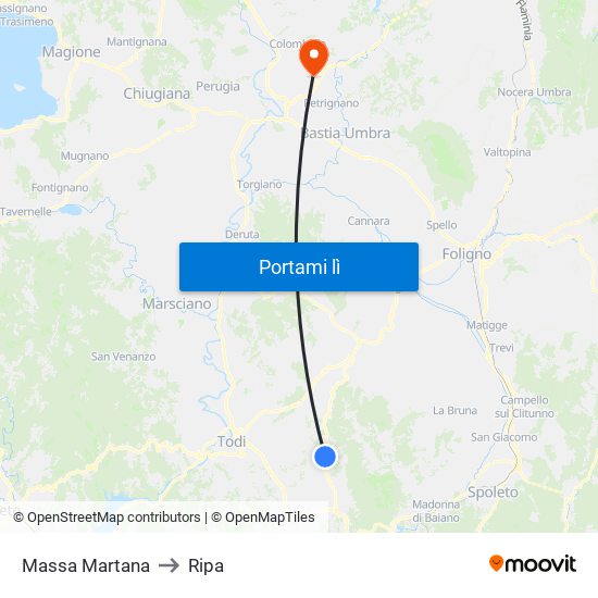 Massa Martana to Ripa map