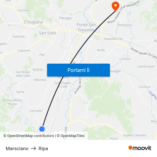 Marsciano to Ripa map