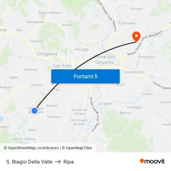 S. Biagio Della Valle to Ripa map