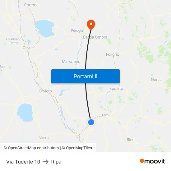 Via Tuderte 10 to Ripa map