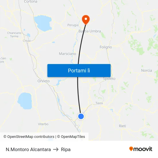 N.Montoro Alcantara to Ripa map