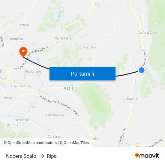 Nocera Scalo to Ripa map