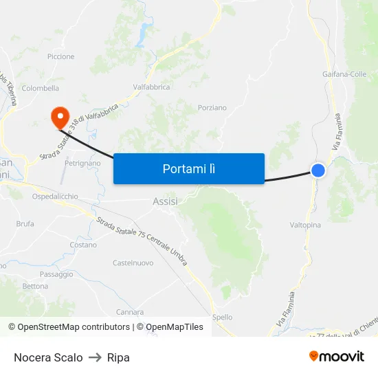 Nocera Scalo to Ripa map