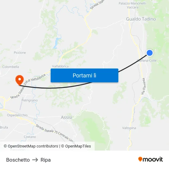 Boschetto to Ripa map
