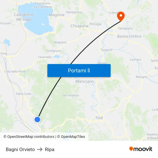 Bagni Orvieto to Ripa map