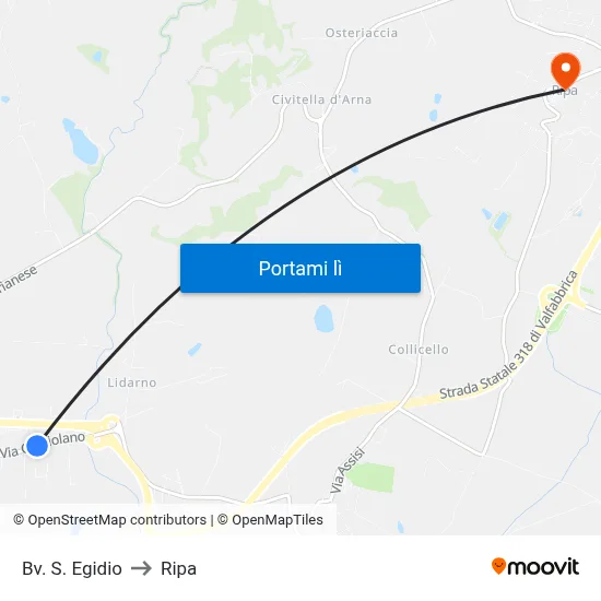 Bv. S. Egidio to Ripa map