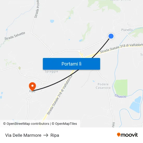 Via Delle Marmore to Ripa map