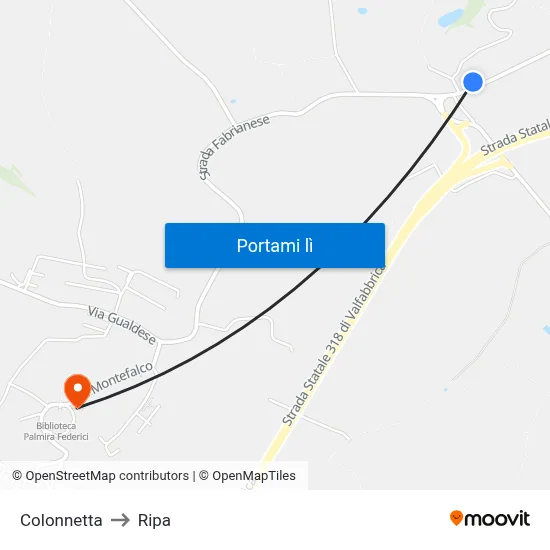 Colonnetta to Ripa map