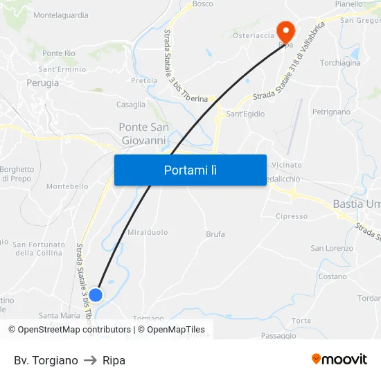 Bv. Torgiano to Ripa map