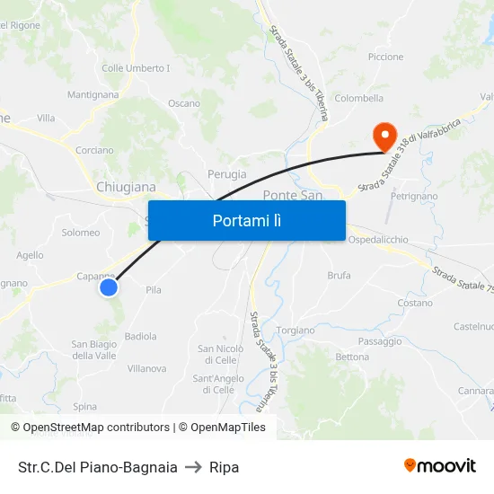 Str.C.Del Piano-Bagnaia to Ripa map
