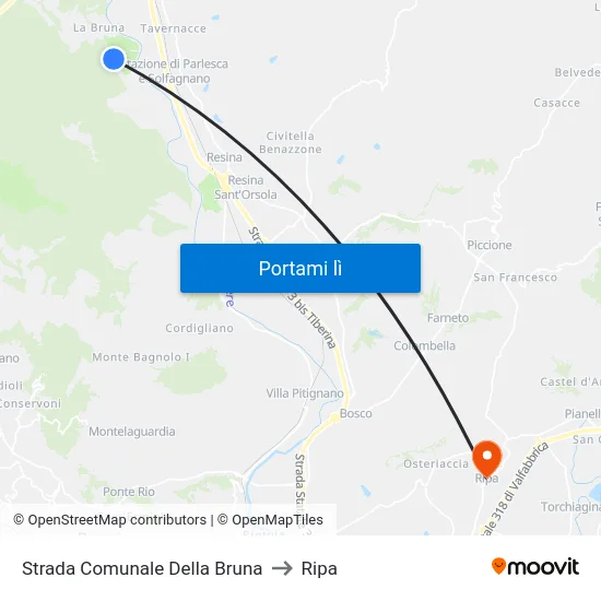 Strada Comunale Della Bruna to Ripa map