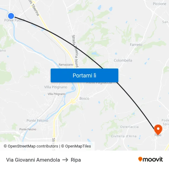 Via Giovanni Amendola to Ripa map