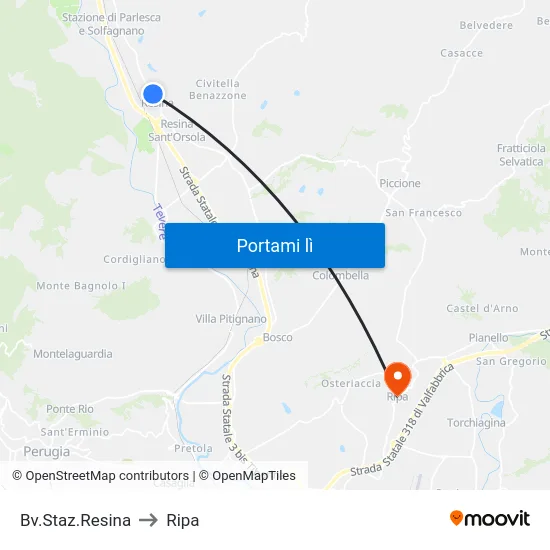 Bv.Staz.Resina to Ripa map
