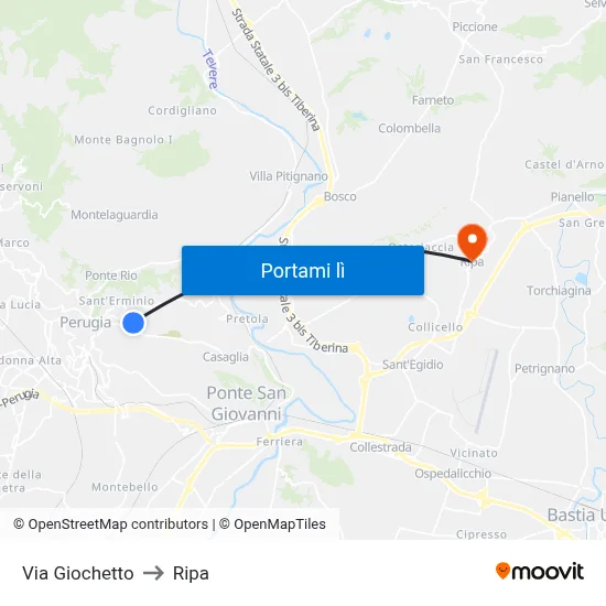 Via Giochetto to Ripa map