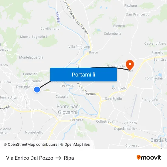 Via Enrico Dal Pozzo to Ripa map