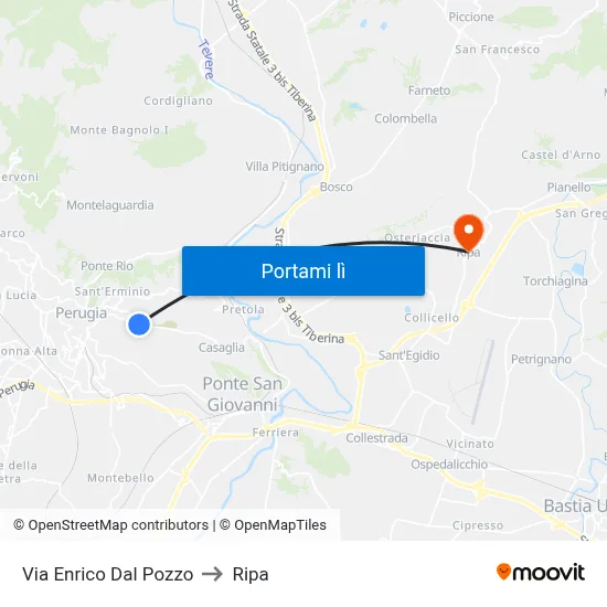 Via Enrico Dal Pozzo to Ripa map