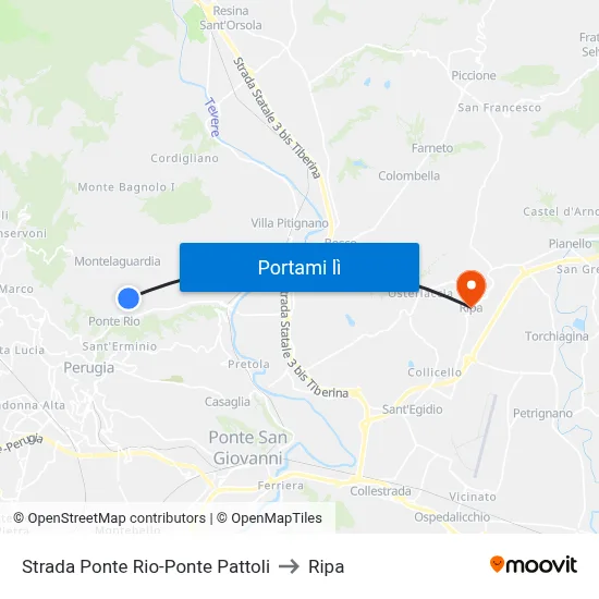 Strada Ponte Rio-Ponte Pattoli to Ripa map