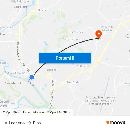 V. Laghetto to Ripa map
