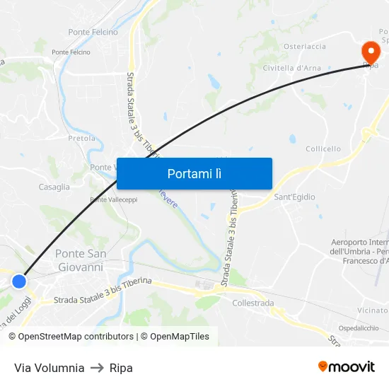 Via Volumnia to Ripa map
