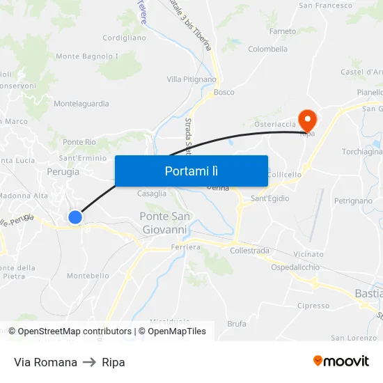 Via Romana to Ripa map